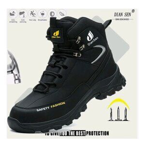 Mens Steel Toe Work Boots Size 10/44 Comfortable Slip Resistant Indestructible